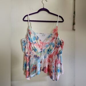 Venus Tie Dye Top Plus Size Womens 2X Colorful